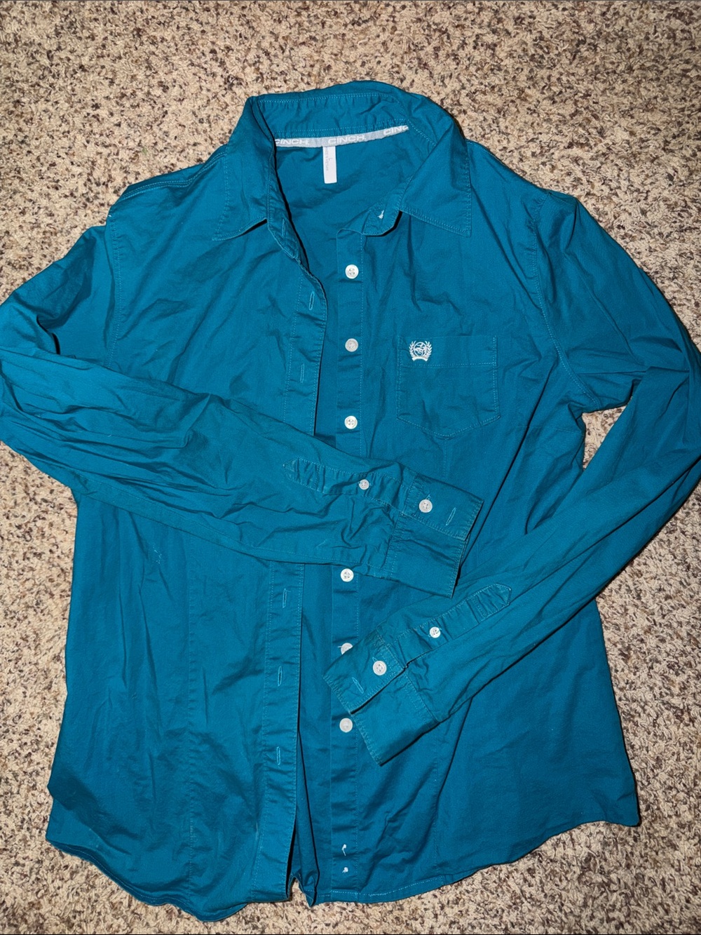 Cinch women’s large Teal Button-Up Shirt